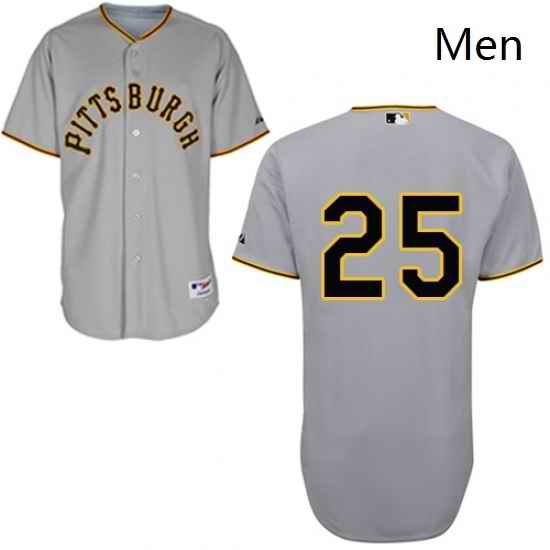 Mens Majestic Pittsburgh Pirates 25 Gregory Polanco Authentic Grey 1953 Turn Back The Clock MLB Jersey
